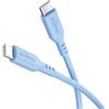 goobay Cavo in silicone da USB-C a USB-C 1,5 m, blu - ricarica rapida 60 W PD, trasferimento dati 480 Mbit/s, flessibile, antigroviglio, con fascetta, per smartphone, laptop, console, ecc.