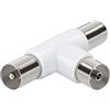 Ekon splitter antenna TV 9.5mm, 2 prese maschio, 1 connettore femmina splitter coassiale, sdoppiatore antenna, smart TV, decoder, digitale terrreste, satellite