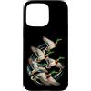 Bahaa's Tee Custodia per iPhone 15 Pro Max Flying Mallard Ducks Waterfowl Migration Wildlife Bird Art