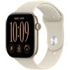 Apple Watch Series 12 GPS 46 mm Smartwatch | Cassa in alluminio color oro chiaro con cinturino Sport sabbia - M/L