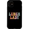 Bwili School Gifts Idea. Custodia per iPhone 11 Lunch Lady Groovy Vintage Donne Felice Primo Giorno Di Scuola