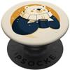 Cocoa Season Press Orso crema con una tazza di cacao per gli amanti del Natale PopSockets PopGrip Adesivo