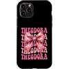 Cute Coquette Bow Personalized Name Outf Custodia per iPhone 11 Pro Theodora - Fiocco estetico per donne e ragazze