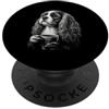 Funny Coffee Lover Cavalier Owner Dog Mo Cavalier King Charles Spaniel Cane Bere Caffè Amante PopSockets PopGrip Adesivo