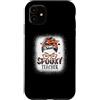 TeeaxArt Spooky Halloween Teachers Gifts Custodia per iPhone 11 Disordinato Chignon Spettrale Insegnante Bleached Halloween Zucca