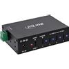InLine Hub industriale USB-C a 4 porte, USB 3.2 Gen.1, 5 Gb/s, con | 12-24 V DC, montaggio su guida DIN e a parete, alloggiamento in alluminio, funzione di ricarica BC1.2