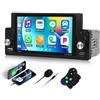 CAMECHO Autoradio 1 DIN con CarPlay e Android Auto via cavo, touchscreen IPS 2.5D 5,9 pollici, Bluetooth, radio FM, Mirror Link, USB e Type-C, EQ, microfono e adattatore volante inclusi