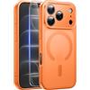 Qasyfanc Magnetica Cover per iPhone 18 Pro Max,Arancione | Compatibile con MagSafe,con 1 Pezzi Vetro Temperato Pellicola, Cover Clear Slim Fit Antiurto Militare Antigiallo