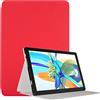AKNICI Custodia Cover per TECLAST P20S/M40S/M40 Pro/P20HD/M40 Tablet, Custodia PU Pelle Ultra Sottile Supporto Multiplo con Retro Morbida in TPU per TECLAST P20S/M40S/M40 Pro/P20HD/M40, Rosso