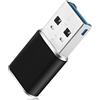 Krytavo Adattatore per Lettore di Schede di Memoria Mini USB 3.0 in Alluminio per Scheda Micro-SD/Adattatore per Lettore di Schede TF Pc Computer Laptop