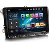 Erisin 8-Core 4GB+64GB Android 13 Autoradio Bluetooth GPS Navigatore per VW Polo 6R Crafter Amarok Caddy Transporter T6 Skoda Yeti 9 pollici Schermo tattile CarPlay Android Auto DAB+ WiFi DSP USB OPS