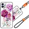 JEZSTHAI Cover Compatibile con Samsung Galaxy A04 4G,Cellulare Girocollo Custodia con Cordino Laccio Tracolla Regolabile,Antiurto AntiGraffio Protettiva Silicone TPU Motivi Bumper Case,A02