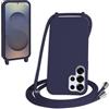 WenBaby Cover Compatible con Samsung Galaxy S26 Ultra,Cellulare Girocollo Custodia con Cordino TPU Corda Silicone Case Bumper per Samsung Galaxy S26 Ultra Custodia, Blu navy