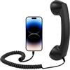 Generico Cornetta Del Telefono Retrò, 20 * 6 * 3Cm ABS Cornetta Del Telefono Fisso Vintage Tipo C, Con Microfono Cablata Vecchio Stile, Per Uffici, Case, Cucine, Comodini, Bagni, Scrivanie, Soggiorni