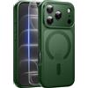 Qasyfanc Magnetica Cover per iPhone 18 Pro Max,Verde | Compatibile con MagSafe,con 1 Pezzi Vetro Temperato Pellicola, Cover Clear Slim Fit Antiurto Militare Antigiallo