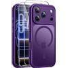 Qasyfanc Cover Magnetica Traslucida Opaca per iPhone 17 Pro/iPhone 18 Pro,Viola intenso