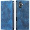 CASEONJAN Cover per Samsung Galaxy A06 5G, Pelle PU Custodia a portafoglio con scomparti per Slot Schede, Antiurto Flip Caso Cover per Samsung A06 (Vintage Blu)