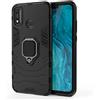 MHHQ per Huawei Honor 9X Lite Custodia, 2 in 1 Armour stile resistente Hybrid Dual Layer Armatura Defender PC + TPU Case Cover con supporto magnetico per auto per Huawei Honor 9X Lite -All Black