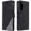 SONWO Cover per Oppo A16, Flip Caso in PU Pelle Case Cover Portafoglio Custodia per Oppo A16, [Kickstand] [Slot per Schede], Nero