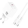 WEB world electronic business Caricabatterie Rapido USB-C 45W con Cavo 1m - Modello JB092 Bianco - Uscita 5V-20V - Compatibile Smartphone, Tablet e Laptop