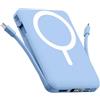 Gawegar Power Bank per Magsafe, 10000mAh Compatibile con iPhone 12-17 Serie | 15W Wireless + 20W PD, 2 Cavi USB-C Integrati, Display LED, Sicuro in Aereo, Portatile per Viaggi e Uso Quotidiano