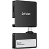 Lexar Professional Go 2TB SSD Esterno Portatile con HUB, Ultracompatto, Supporta Apple ProRes, fino a 1050 MB/s in Lettura, USB 3.2 Gen 2, IP65 Resistente a Polvere e Acqua, per iPhone 15/16, Nero