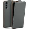 moex Custodia a libro per Samsung Galaxy A14 (4G/5G), con protezione a 360 gradi, in pelle PU, con aletta di protezione, colore: grigio