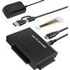 baolongking Adattatore da USB 3.2 a SATA/IDE, disco rigido, adatto per dischi rigidi SATA HDD e IDE da 2,5 e 3,5, supporta capacità di 6 TB, con alimentazione da 12 V 2 A, compatibile con Windows/Mac OS/Linux