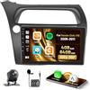 Roinvou 4+64G Android 15 Autoradio per Honda Civic VIII 2006-2011 CarPlay Android Auto, 9 Pollici IPS Touch Screen WI-FI GPS Bluetooth 32EQ FM/RDS SWC Telecamera Posteriore
