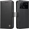 XINNI Cover per Xiaomi Poco F6 PRO Custodia | Semplice Cellulare Libro Antiurto Flip Pelle PU/TPU Magnetica Case