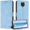 ZONNAVI Cover per Xiaomi Redmi Note 9 Pro/Redmi Note 9S, [Blocco RFID] Custodia a Libro in Pelle con Porta Carte, Flip Case Portafoglio Antiurto Cover per Redmi Note 9 Pro/Note 9S (Blu chiaro)