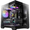 EMCA4 Computer Gaming PC Mini Panoramic Assemblato Ryzen 7 9700X - RTX 5070 12GB - SSD M.2 1TB nvme - Ram 32GB DDR5 6000Mhz - ARGB - Windows 11 - WIFI - Bluetooth - Dissipatore a liquido 240mmm ARGB