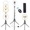 AGM 14 Ring Light Professionale, con Stativo Treppiede, 3 Modalità, Colore e Iuminosità Regolabili, Ricevitore Bluetooth Wireless, Luce ad Anello LED Adatto per Youtube, TikTok, Selfiev, Video