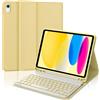 IVEOPPE Tastiera per iPad A16 11 Generazione 11 2025/10 Generazione 2022 10.9 | 7 Colori Illuminato Bluetooth Staccabile Cover Keyboard, Italiano QWERTY, Custodia Tastiera con Portapenna, Giallo