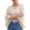 Qrelia Moda Maglia Donna Rete Traforata Pipistrello Marrone Scuro 40-46 | Taglia unica S-L (40-46), 100% cotone, traforata, manica pipistrello 3/4, cod. 1308