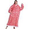 Yzehomijia Coperta portatile con cappuccio, per donne e adulti, coperta con maniche, morbida e calda da indossare come regalo per fidanzata, mamma o mamma koala (Strawberry2)