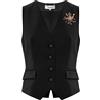 Kocca - Gilet con spilla Donna, Tinta unita, Scollo a V,colore: nero, Modello: A25PGL7794ABUN3484, Taglia: M
