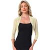 Allegra K Cardigan Donna Top con Bolero a Maniche Lunghe Semitrasparenti Elegante in Vintange