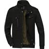 GUOCU Giacca Militare da Uomo Giacca Classica Militare in Cotone Giubbotto da Lavoro Casual Giaccone Giubbotto Leggero con Zip Antivento Cappotto Mezza Stagione Giacchetta Classica Regular Fit