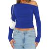 OYIGELZ Top da donna a maniche lunghe per uscire carino base Y2K autunno abiti moda vestiti