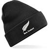 Ranks Berretto da uomo/donna New Zealand Beanie HAT Nero, Nero , Etichettalia unica