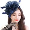 LumiSyne Cappello Fascinator per Donna Fiore Tulle Piuma su Una Fascia e Un Clip Copricapo Elegante Vintage Fascinators per Capelli Fascinator Cerimonia per Cocktail Tea Party Matrimonio