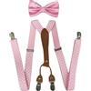 SUNTRADE Set di bretelle e papillon da uomo, 4 clip, bretelle elastiche a X Band + papillon per matrimonio, evento formale