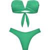 F**K Bikini Donna Fascia a V con Ferretto e Slip Americano Fisso Verde Acqua SW1802-AQ