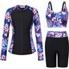 Grace Karin Costume da Bagno da Donna, a 3 Pezzi, con Chiusura Lampo, Elegante Tankini, con Giacca, Abbigliamento da Surf, Maglietta da Nuoto