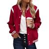 Zeagoo Giacca Donna Bomber Leggera Giubbotto Elegante Corto Blouson Giacche | Baseball Casual Manica Lunga Bottoni Jacke Autunno Inverno Mezza Stagione Outwear Coat con Tasche S-2XL