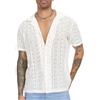 Oanviso Camicia da Uomo Camicie a Maniche Corte Estiva Trasparente Camicia a Rete Sexy Moda Camicia Clubwear Camicie Casual Camicia in Pizzo Camicette Trasparenti Bluse da Uomo