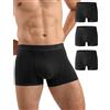 CLOSEMATE Boxer Uomo in Viscosa di bambù Confezione da 3 | Boxer uomo in viscosa bambù, traspirante, asciugatura rapida, taschino capiente e cavallo 7,5 cm per comfort leggero.