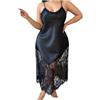 HYFEUOKF Pigiama Taglie Forti con Abito Sottoveste in Pizzo di Raso | Abbigliamento da casa sexy for donna, morbido raso, elegante bordo in pizzo, facile da indossare e da pulire