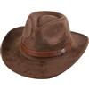 TOLASTO Cappello da cowboy da donna e uomo, cappello western in pelle scamosciata, cappello da cowboy e cowgirls, cappello in feltro, tesa larga, cappelli Fedora, marrone, taglia unica